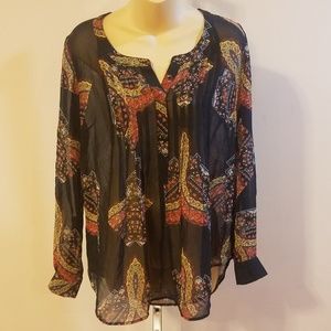 Daniel rainn sheer top size small beautiful pattern L4